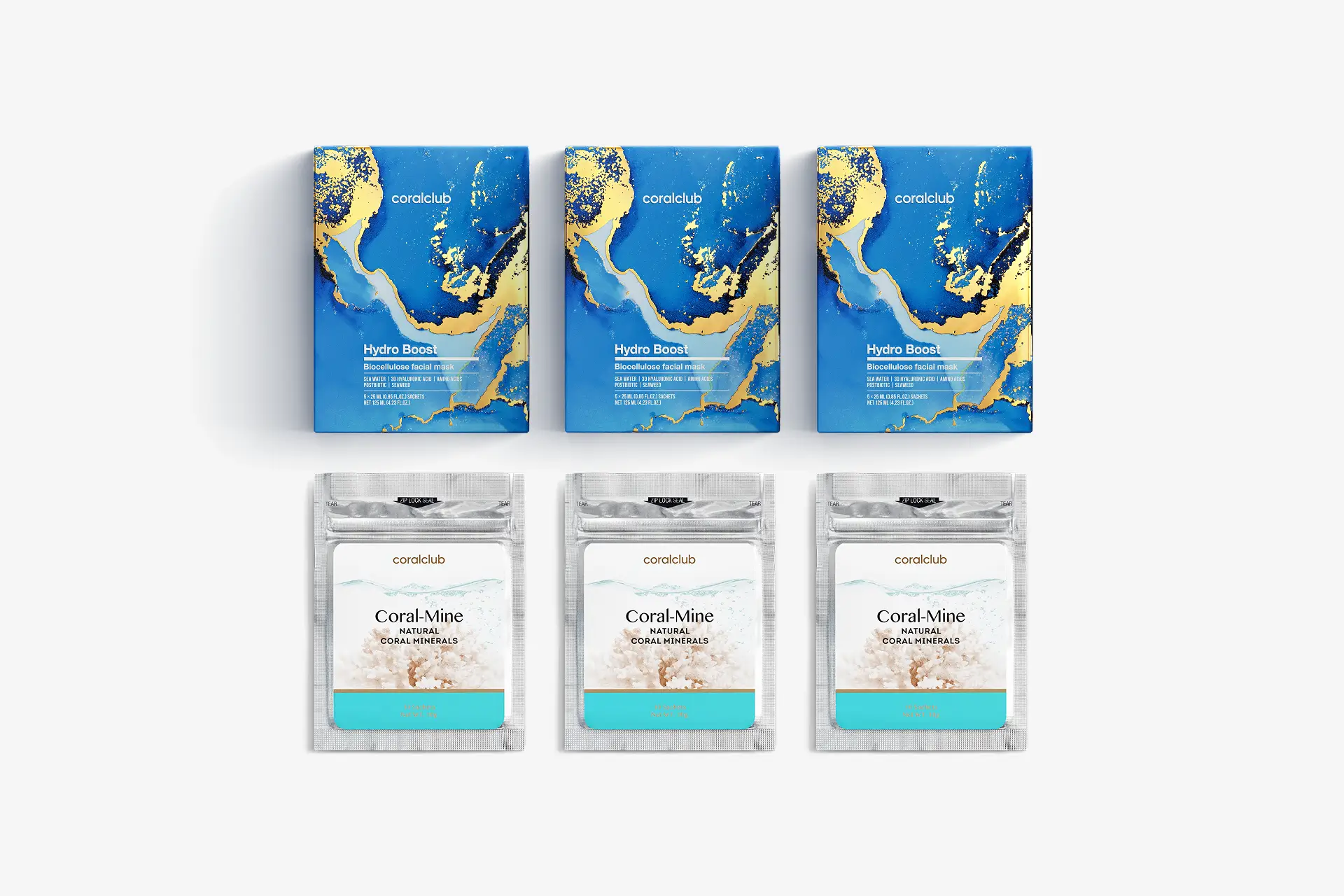 Hydro Boost Biocellulose Facial Mask, 25 ml, 15 Beutel + Coral-Mine, 30 Beutel à 1 g